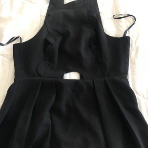 Front Scallop Design on a Short black dress